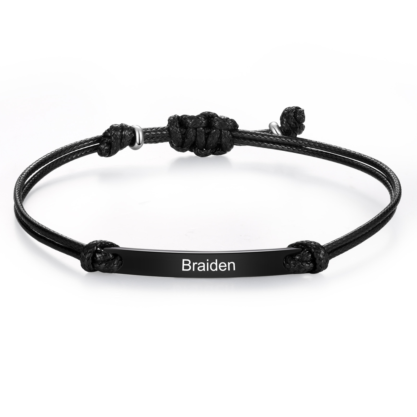 Personalized Name Leather Stainless Steel Bracelet, Back To School Gift For Daughter