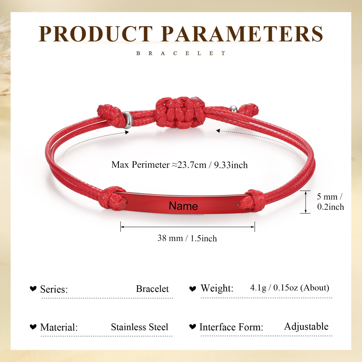 Personalized Name Leather Stainless Steel Bracelet, Back To School Gift For Daughter