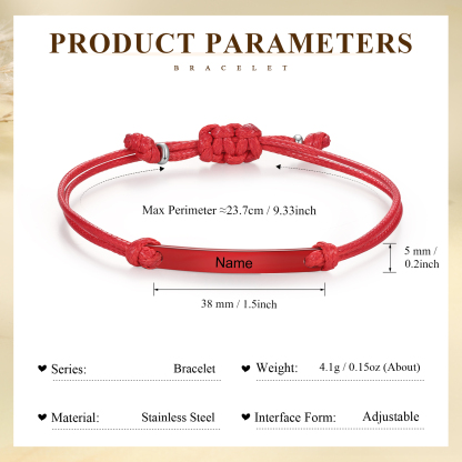 Personalized Name Leather Stainless Steel Bracelet, Back To School Gift For Daughter