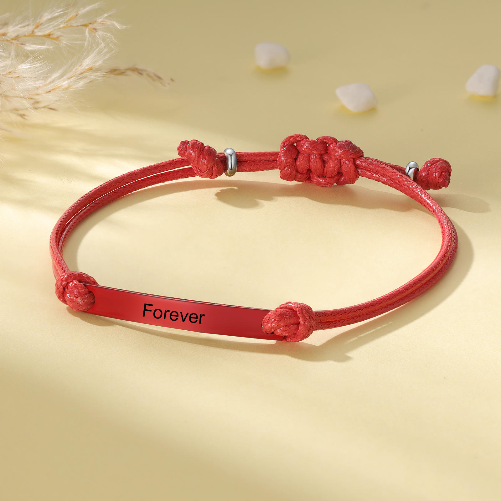 Personalized Name Leather Stainless Steel Bracelet, Back To School Gift For Daughter