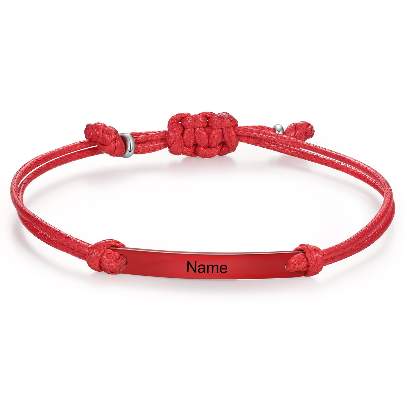 Personalized Name Leather Stainless Steel Bracelet, Back To School Gift For Daughter