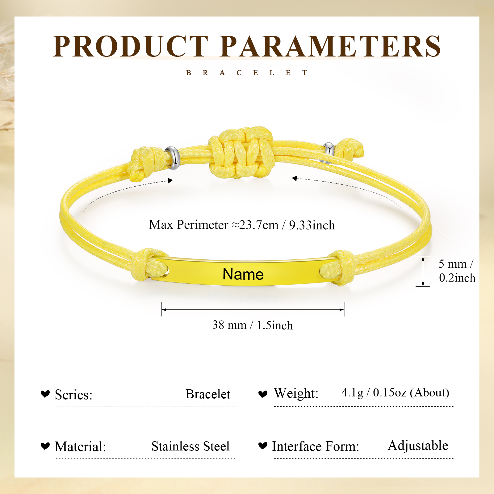 Personalized Name Leather Stainless Steel Bracelet, Back To School Gift For Daughter