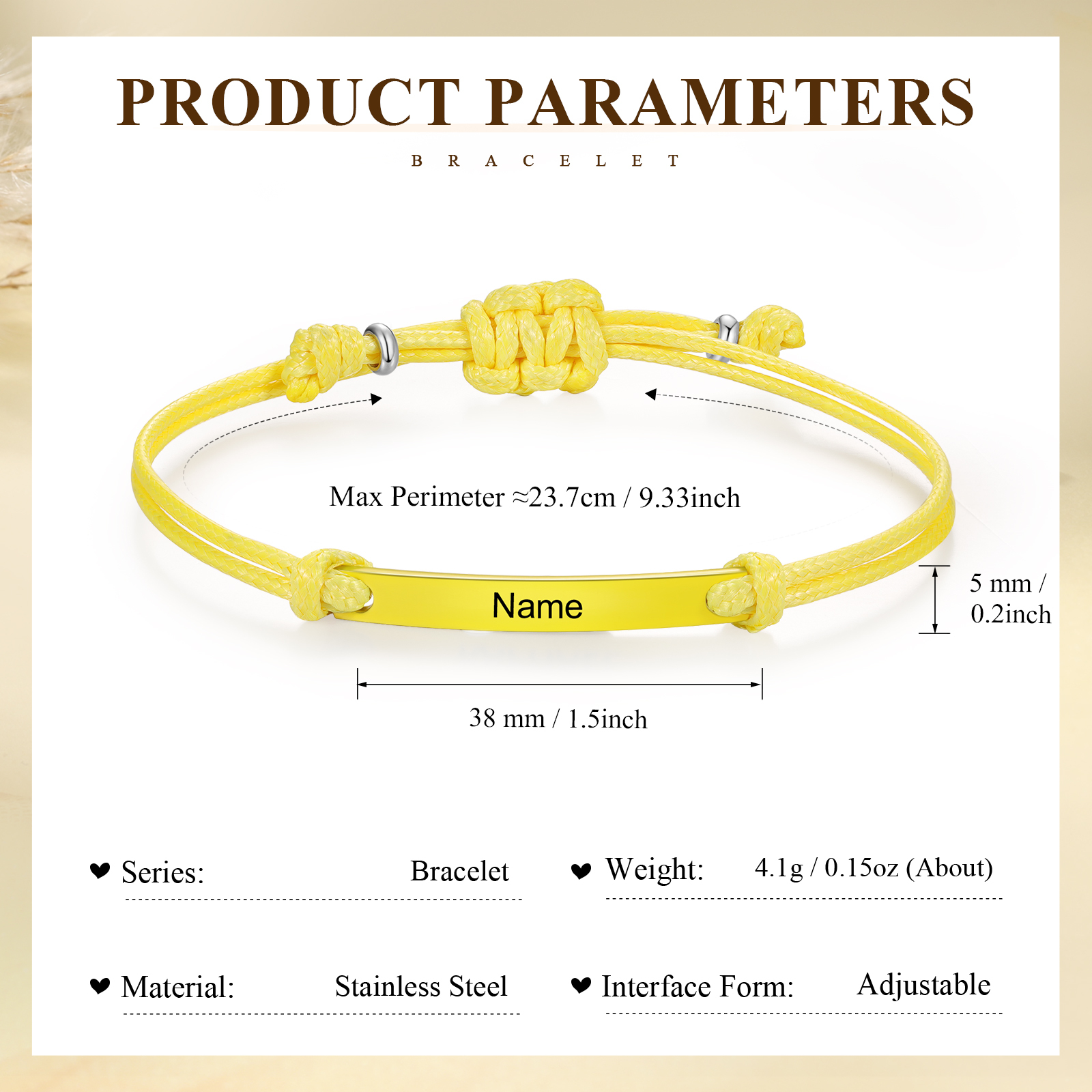 Personalized Name Leather Stainless Steel Bracelet, Back To School Gift For Daughter