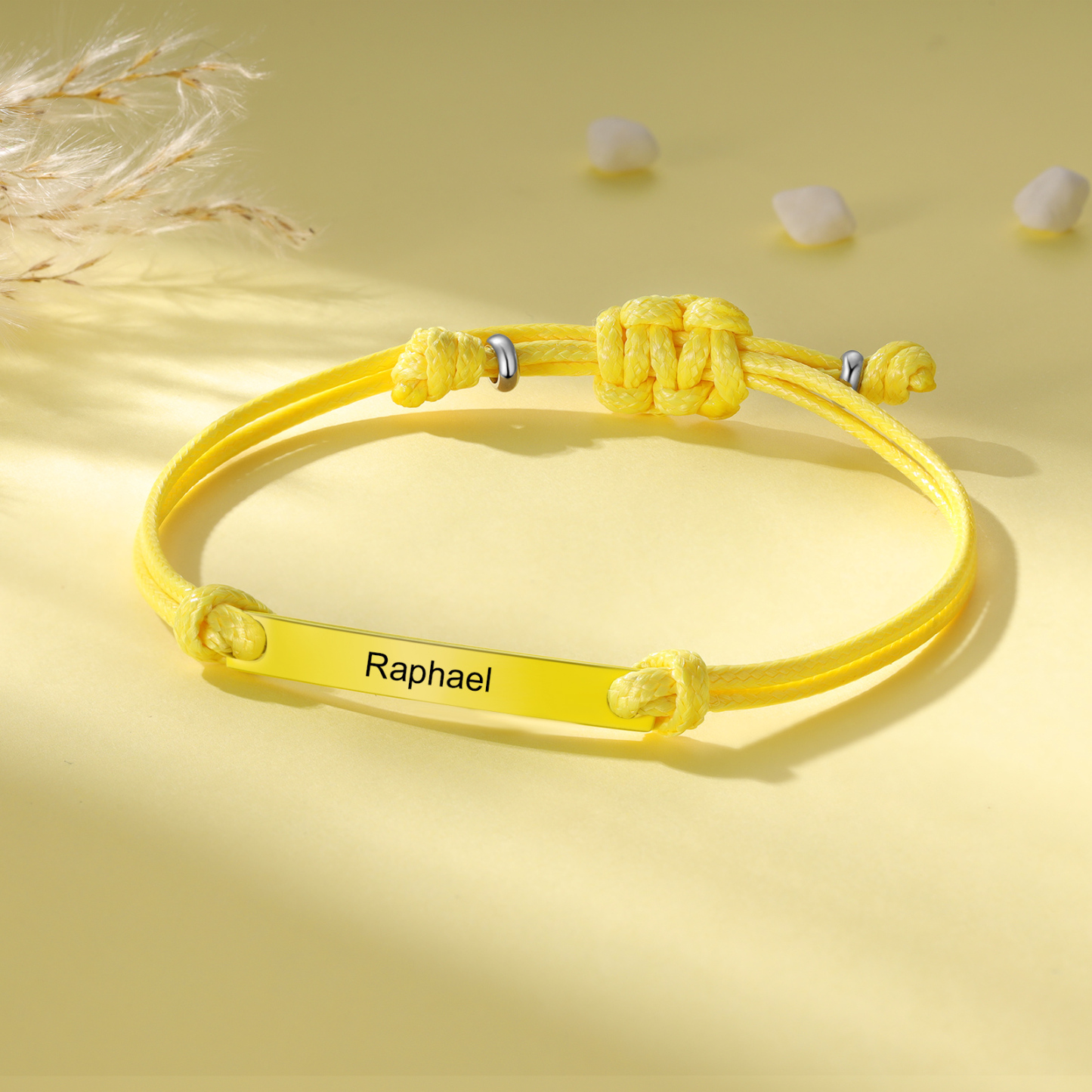 Personalized Name Leather Stainless Steel Bracelet, Back To School Gift For Daughter