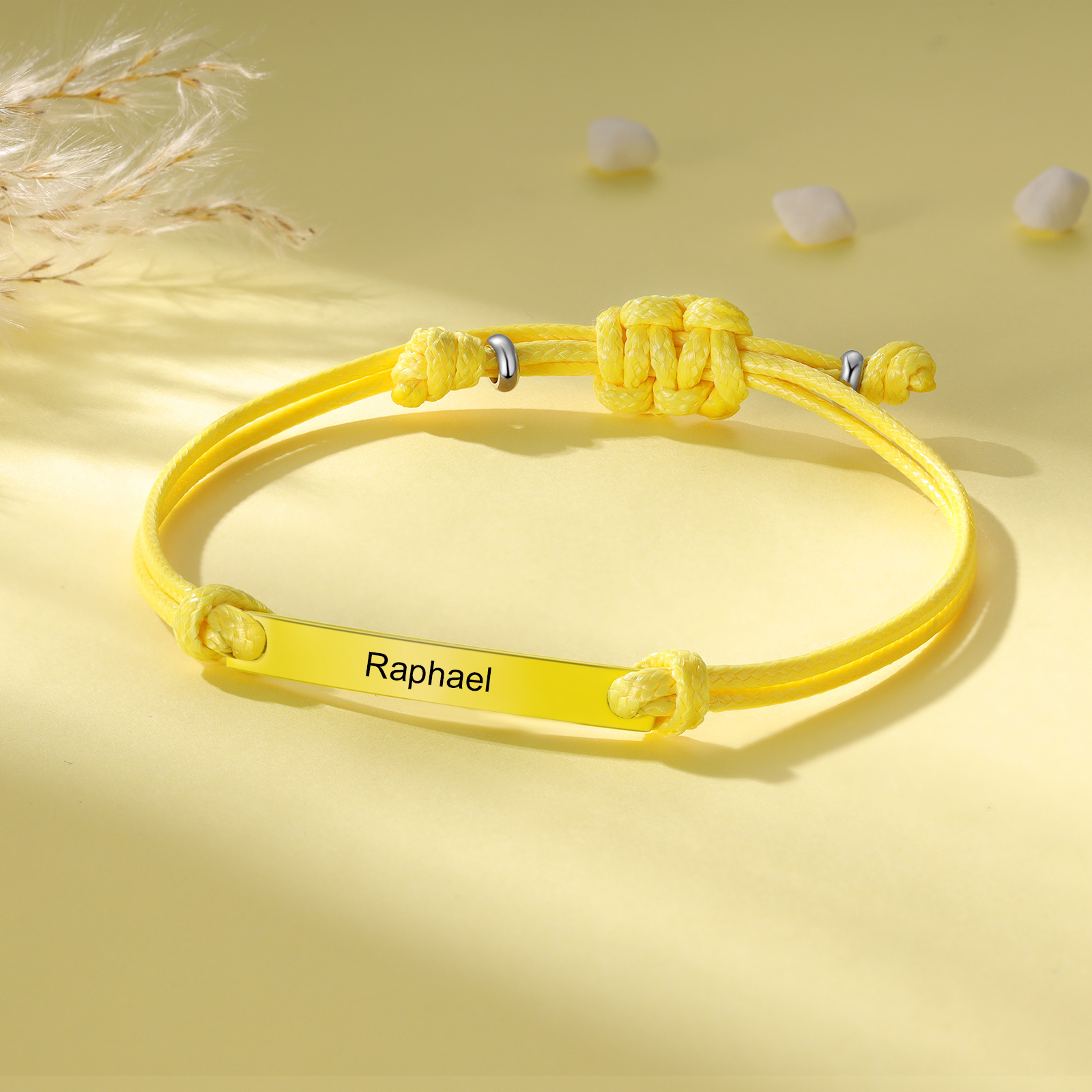 Personalized Name Leather Stainless Steel Bracelet, Back To School Gift For Daughter