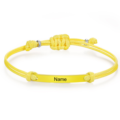 Personalized Name Leather Stainless Steel Bracelet, Back To School Gift For Daughter