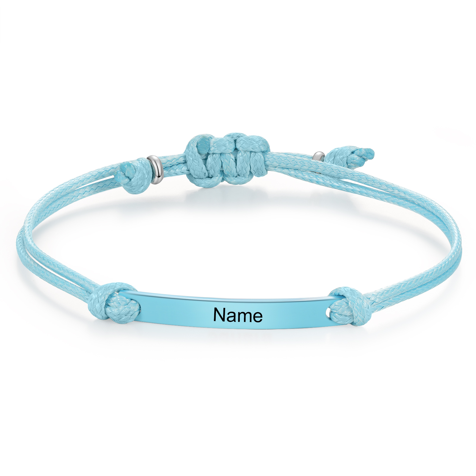 Personalized Name Leather Stainless Steel Bracelet, Back To School Gift For Daughter