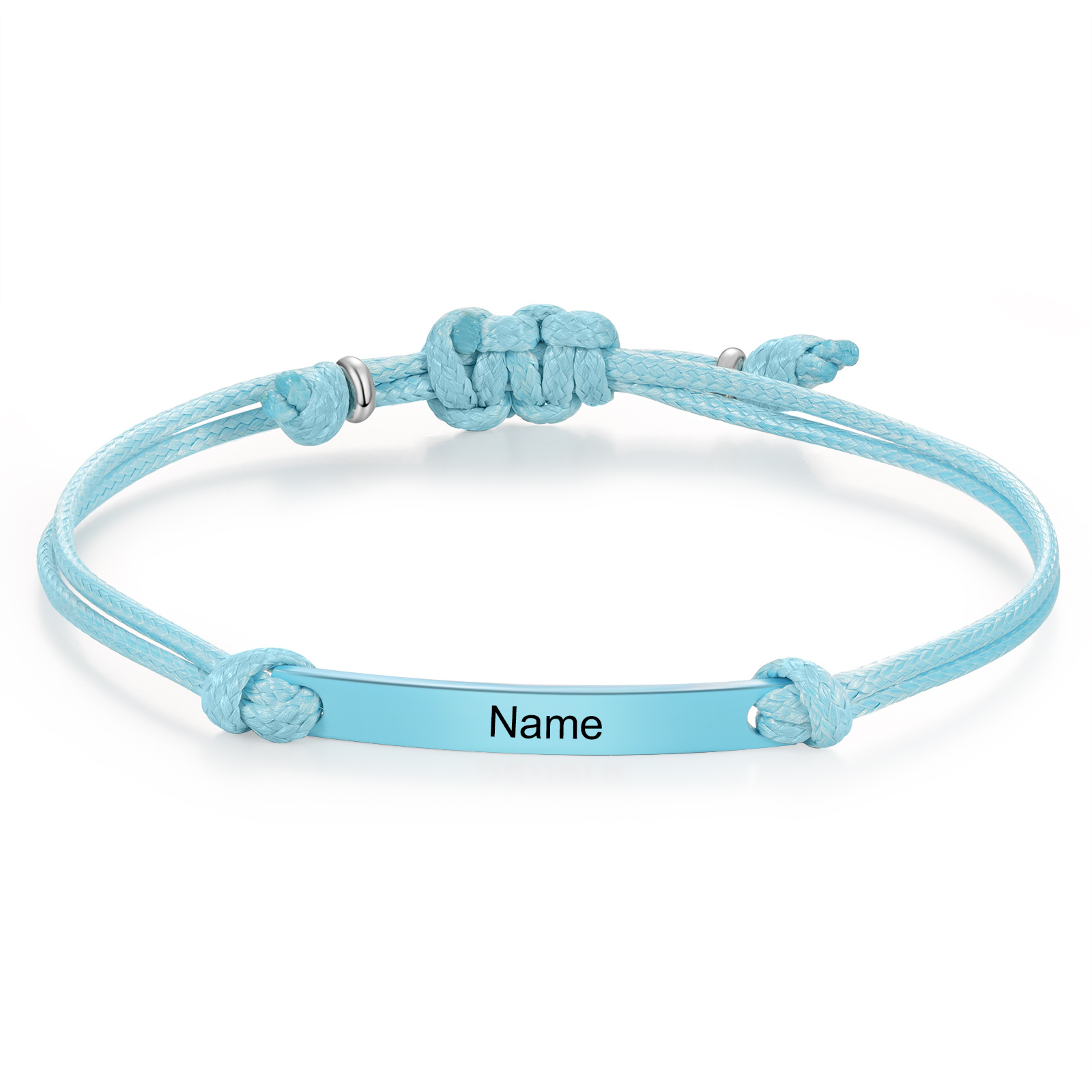 Personalized Name Leather Stainless Steel Bracelet, Back To School Gift For Daughter