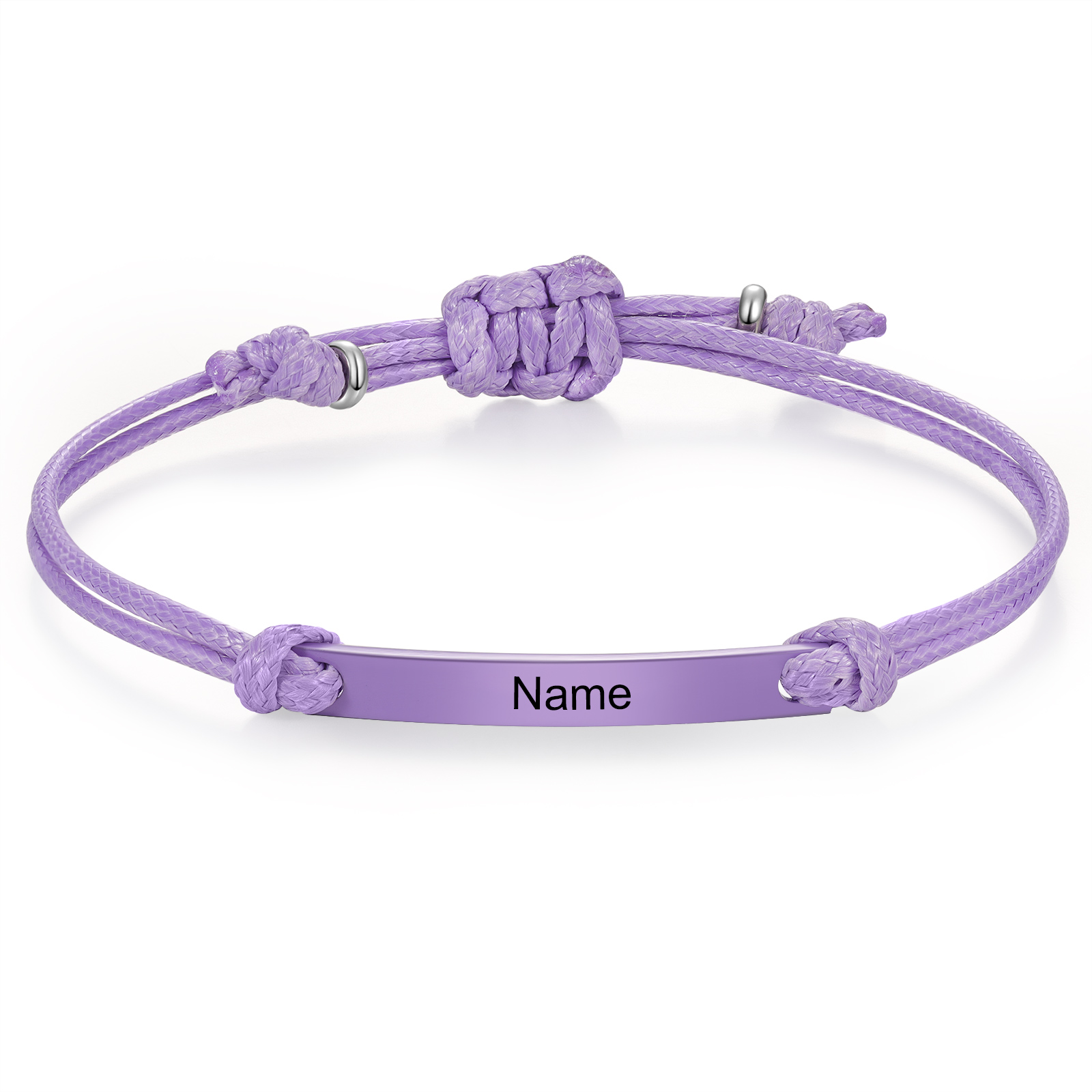 Personalized Name Leather Stainless Steel Bracelet, Back To School Gift For Daughter