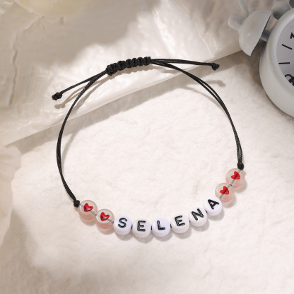 Jessemade UK Personalized Name Acrylic Bead Bracelet, A Good Start-Of-School Gift For My Daughter 12.99 n1