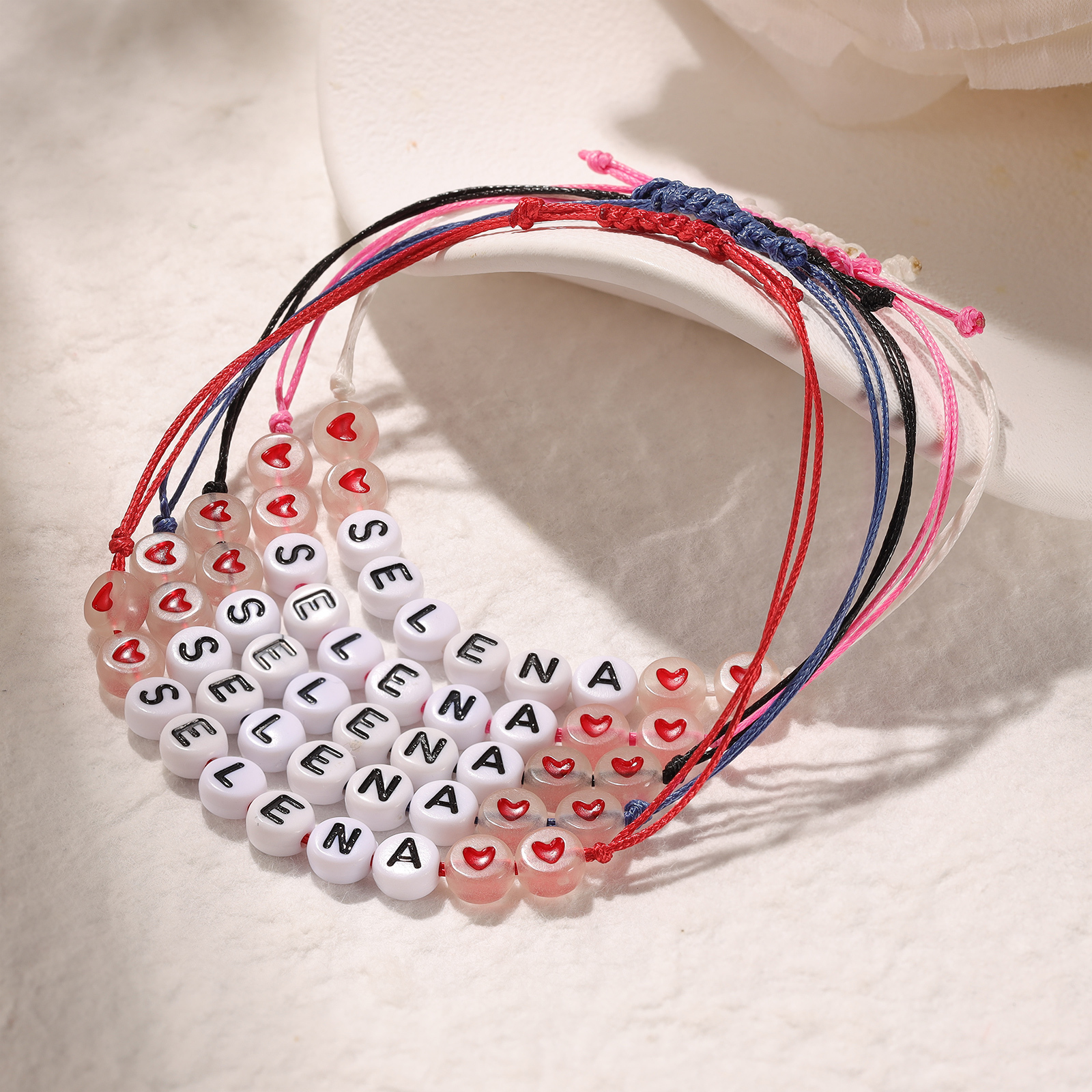 Personalized Name Acrylic Bead Bracelet, A Good Start-Of-School Gift For My Daughter