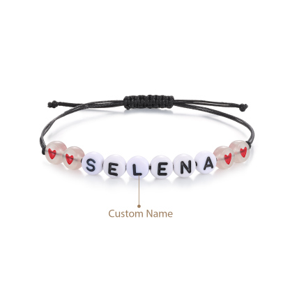 Personalized Name Acrylic Bead Bracelet, A Good Start-Of-School Gift For My Daughter