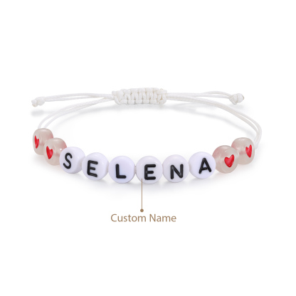 Personalized Name Acrylic Bead Bracelet, A Good Start-Of-School Gift For My Daughter