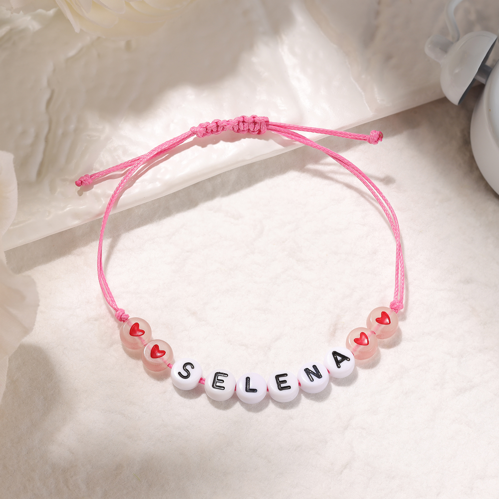 Personalized Name Acrylic Bead Bracelet, A Good Start-Of-School Gift For My Daughter