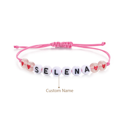 Personalized Name Acrylic Bead Bracelet, A Good Start-Of-School Gift For My Daughter