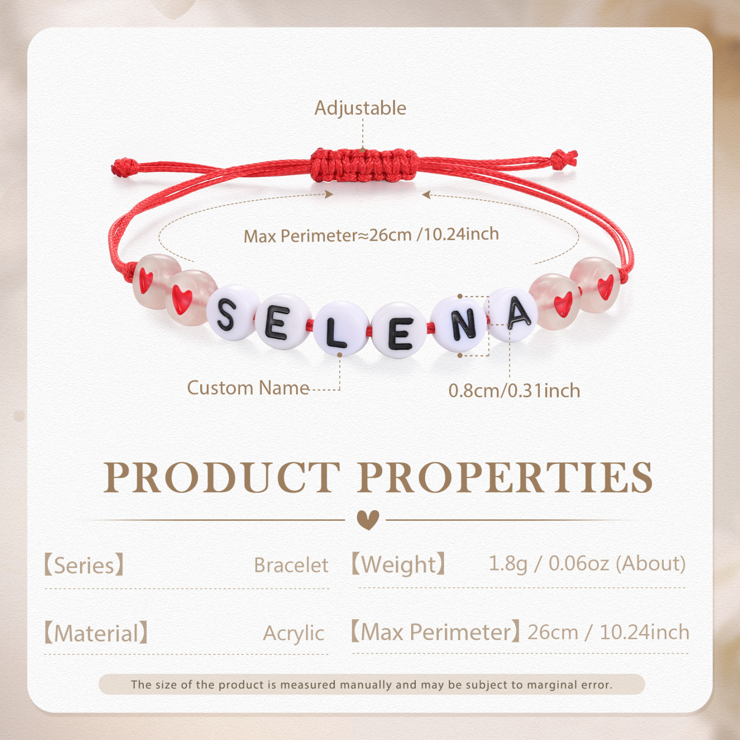 Personalized Name Acrylic Bead Bracelet, A Good Start-Of-School Gift For My Daughter