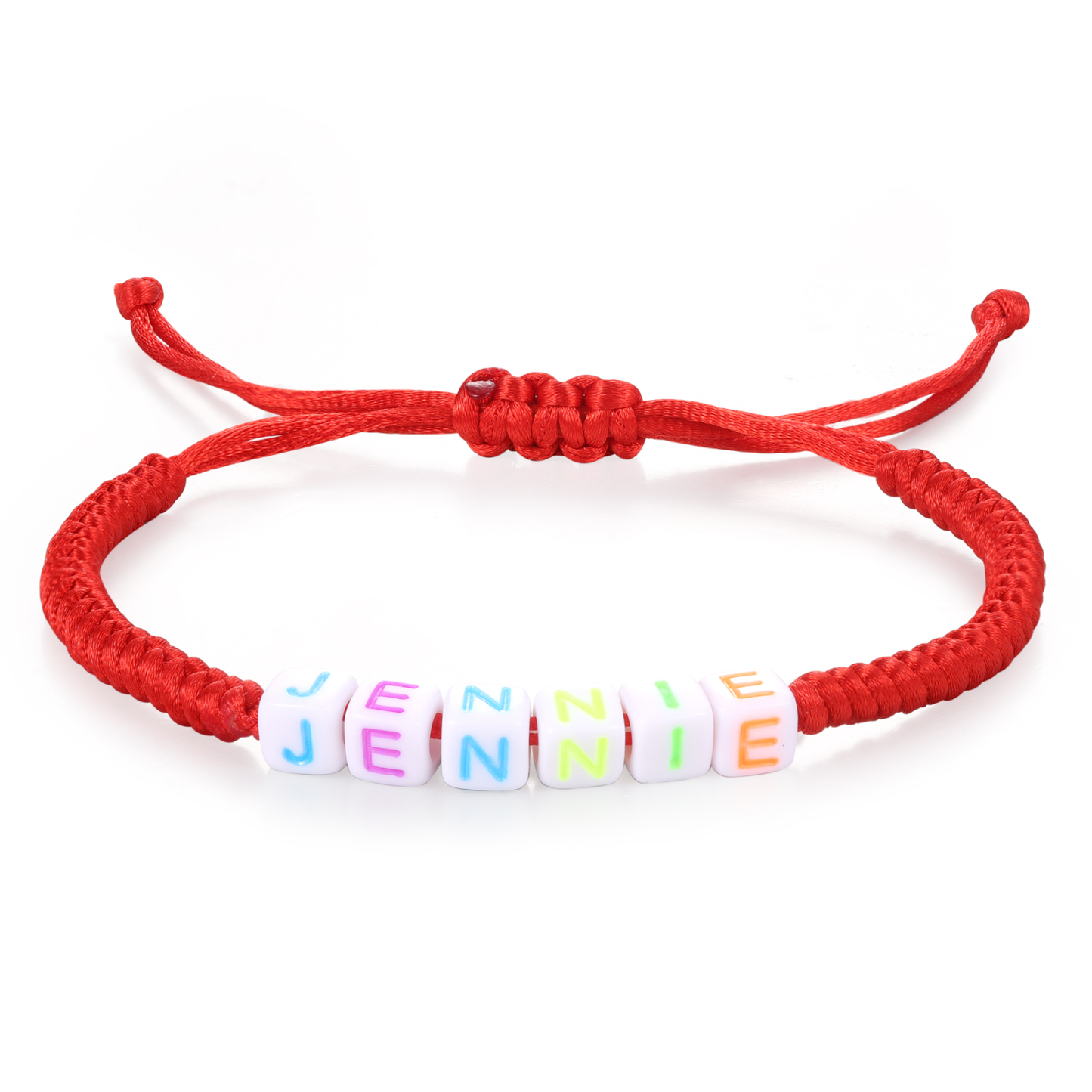 2PCS-Personalized 2 Name Braided Cord Square Handmade Bracelet, Back to School Gift for Daughter