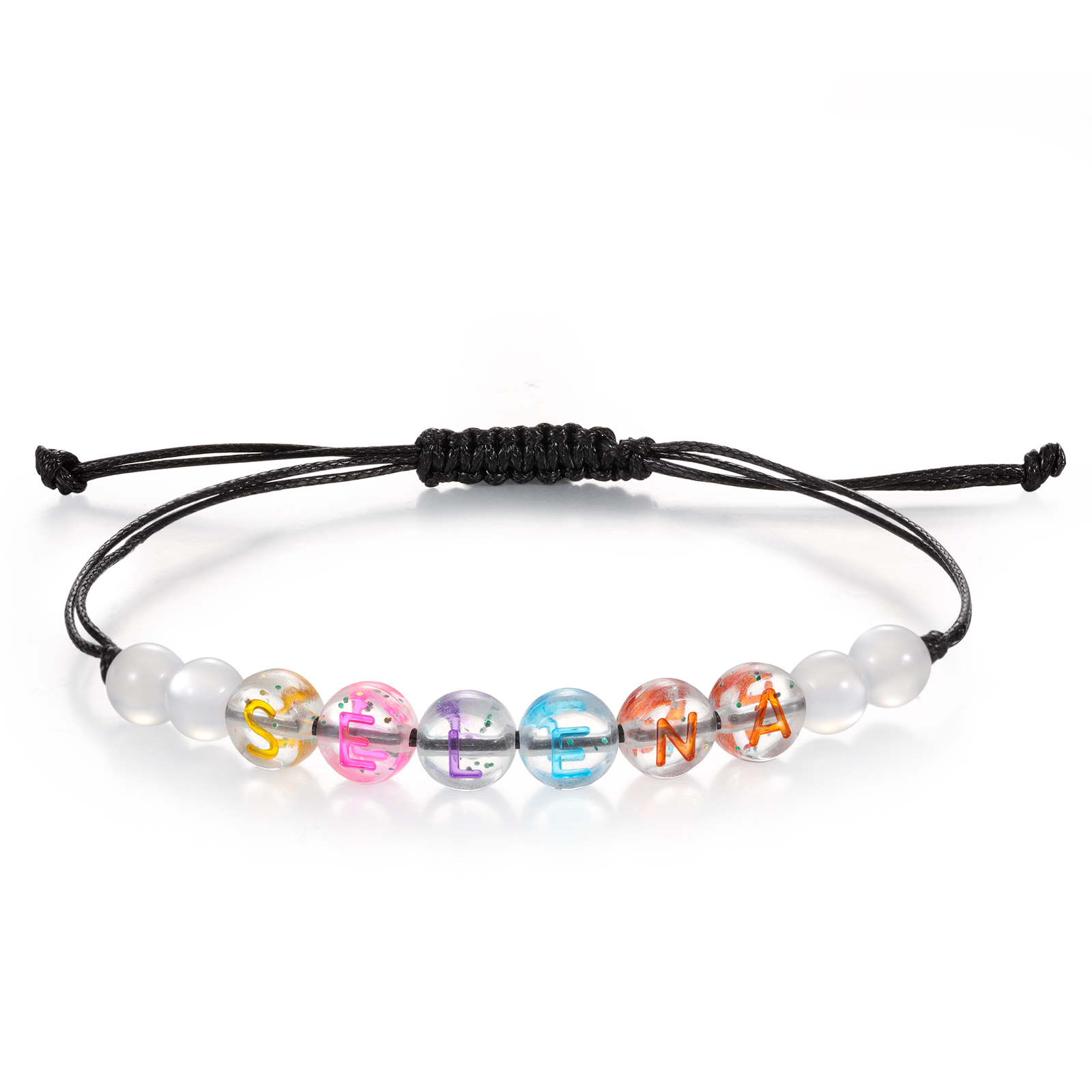 2PCS - Personalized 2 Name Braided Cord Bead Handmade Bracelet, Back to School Gift for Daughter