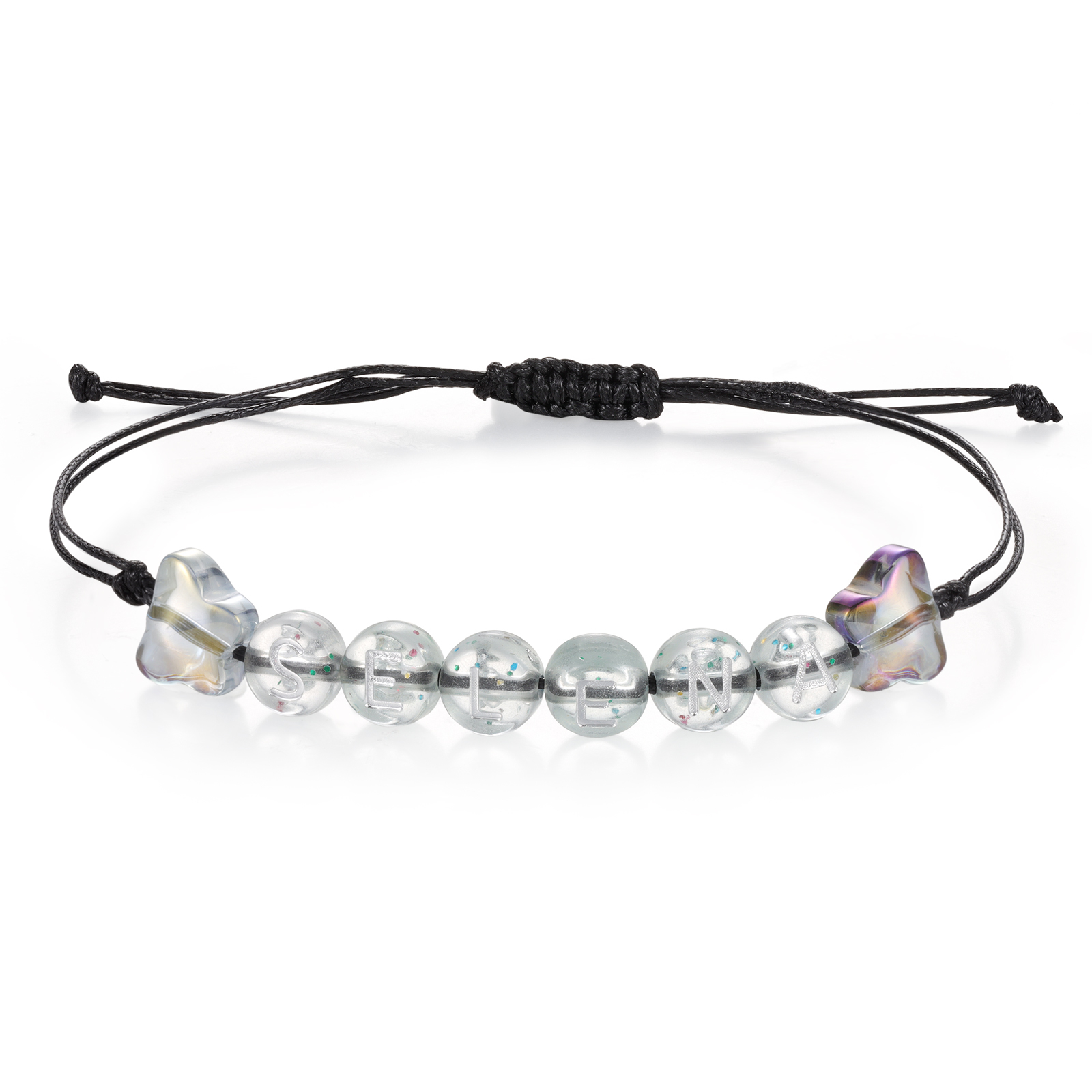 2PCS - Personalized 2 Name Braided Cord Bead Handmade Bracelet, Back to School Gift for Daughter