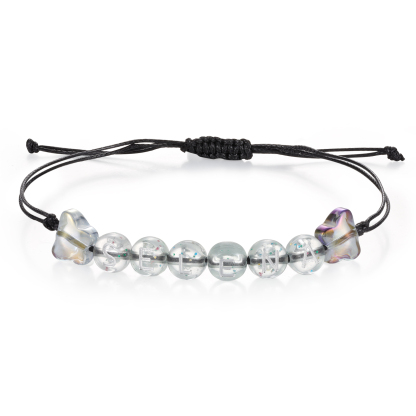 2PCS - Personalized 2 Name Braided Cord Bead Handmade Bracelet, Back to School Gift for Daughter