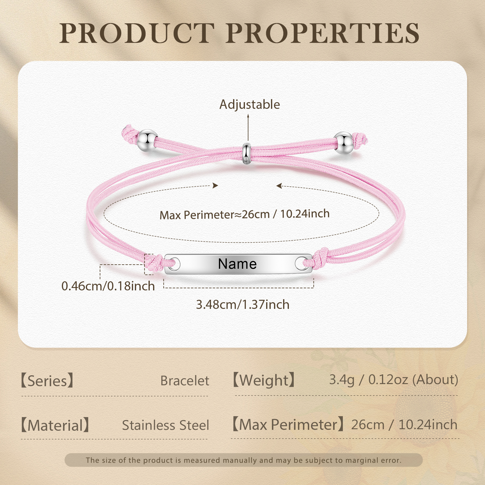 Personalized Name Stainless Steel Bracelet Adjustable, A Good Start-Of-School Gift For My Daughter