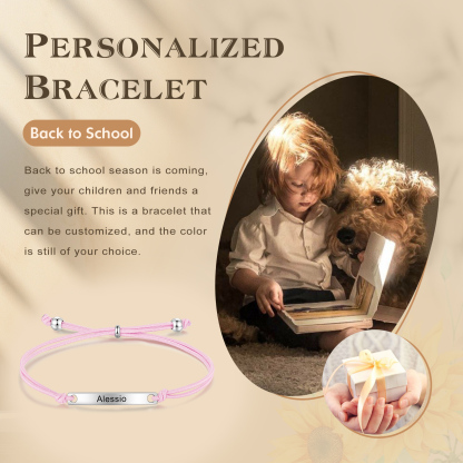 Personalized Name Stainless Steel Bracelet Adjustable, A Good Start-Of-School Gift For My Daughter