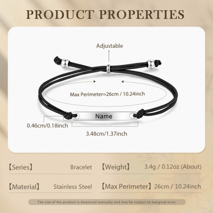 Personalized Name Stainless Steel Bracelet Adjustable, A Good Start-Of-School Gift For My Daughter