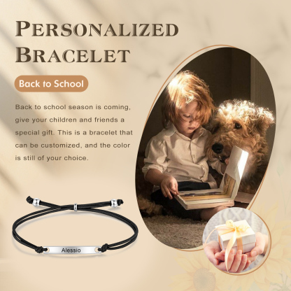 Personalized Name Stainless Steel Bracelet Adjustable, A Good Start-Of-School Gift For My Daughter