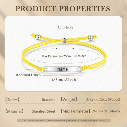 Personalized Name Stainless Steel Bracelet Adjustable, A Good Start-Of-School Gift For My Daughter