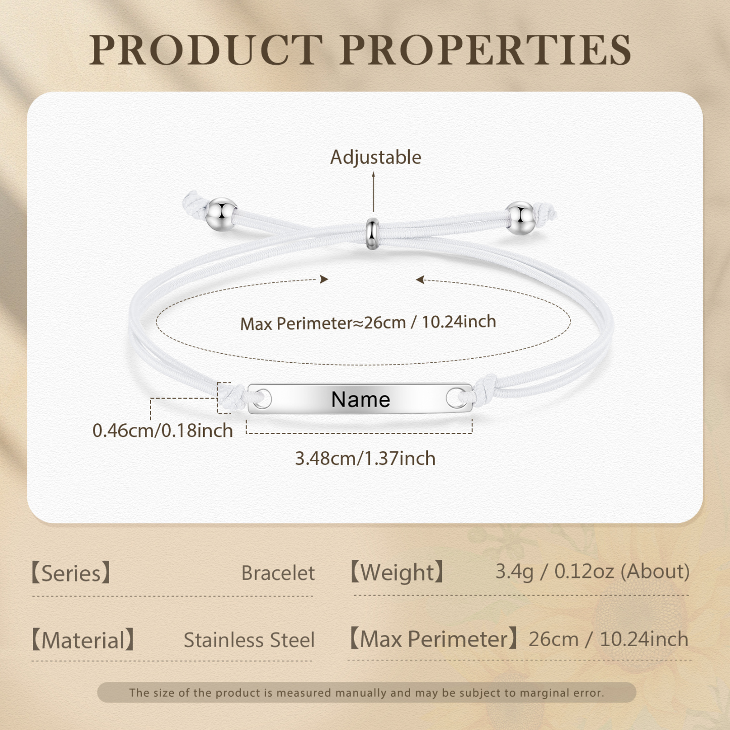 Personalized Name Stainless Steel Bracelet Adjustable, A Good Start-Of-School Gift For My Daughter