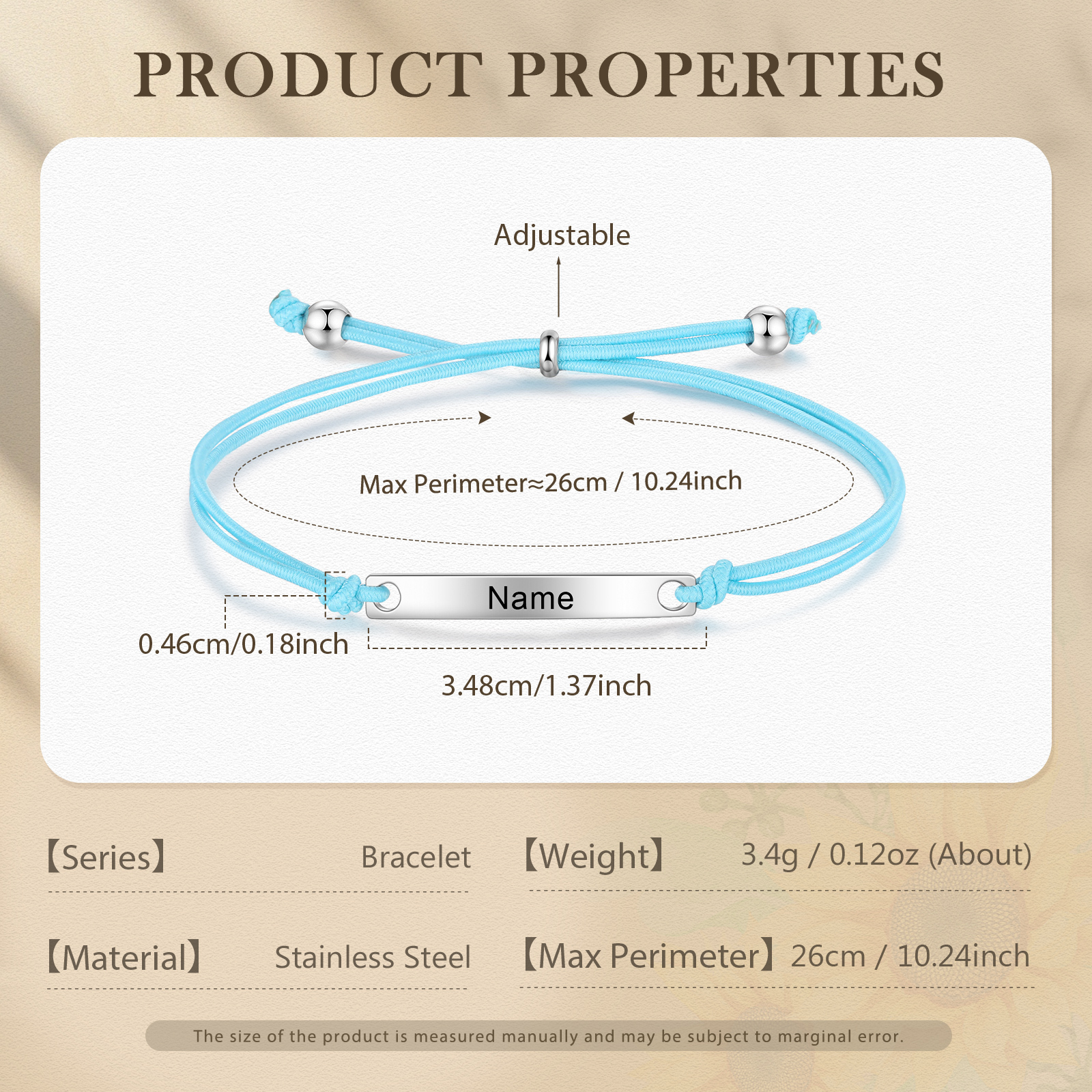 Personalized Name Stainless Steel Bracelet Adjustable, A Good Start-Of-School Gift For My Daughter