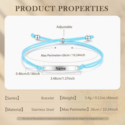 Personalized Name Stainless Steel Bracelet Adjustable, A Good Start-Of-School Gift For My Daughter