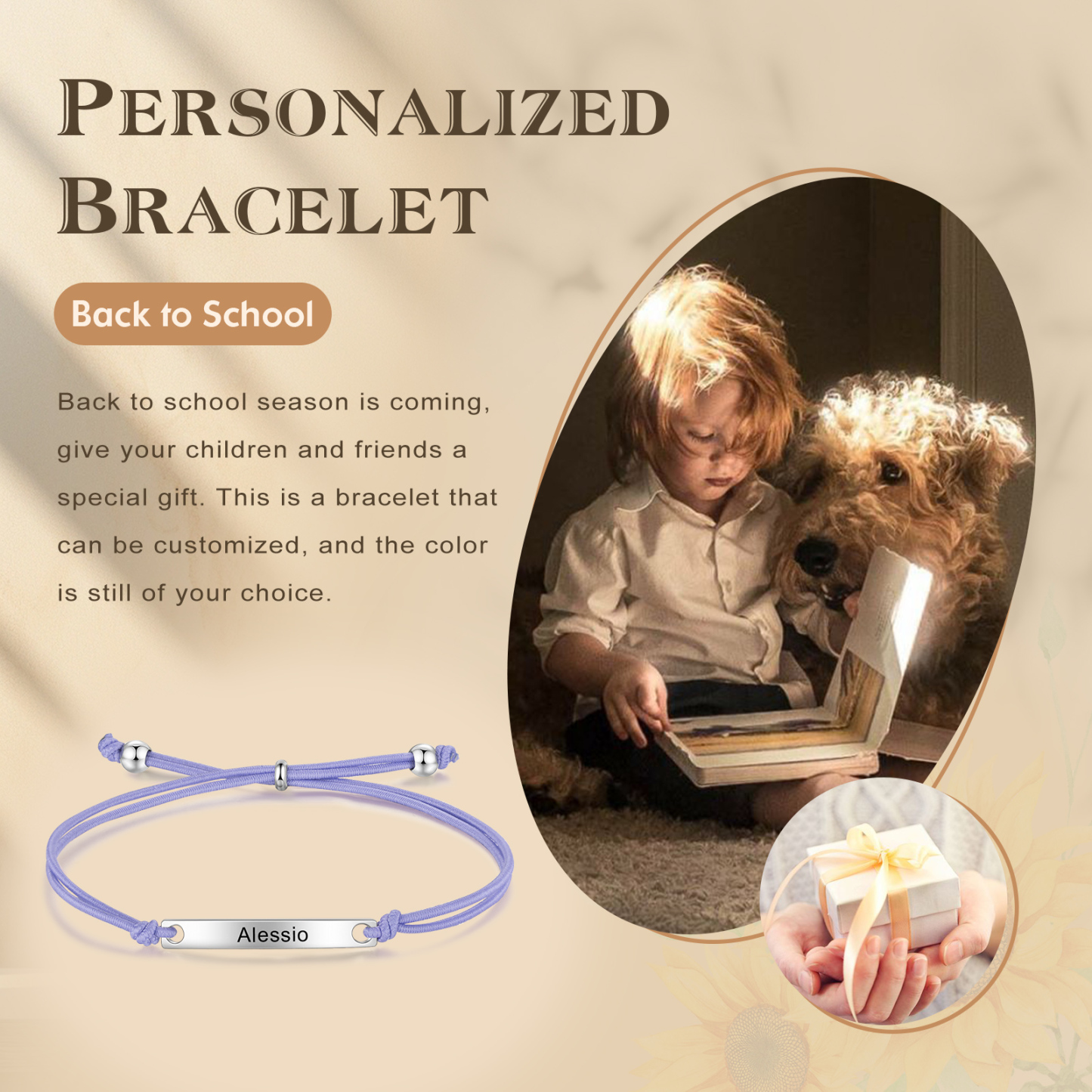 Personalized Name Stainless Steel Bracelet Adjustable, A Good Start-Of-School Gift For My Daughter