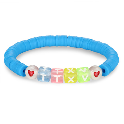 2PCS-Personalized 2 Name Elastic Cord Square Bracelets, Back to School Gift for Daughter