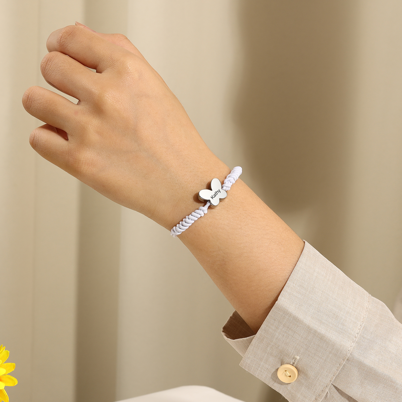 Personalized Name Woven Stainless Steel Butterfly Bracelet, A Back-To-School Gift For My Daughter