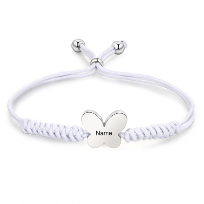 Personalized Name Woven Stainless Steel Butterfly Bracelet, A Back-To-School Gift For My Daughter