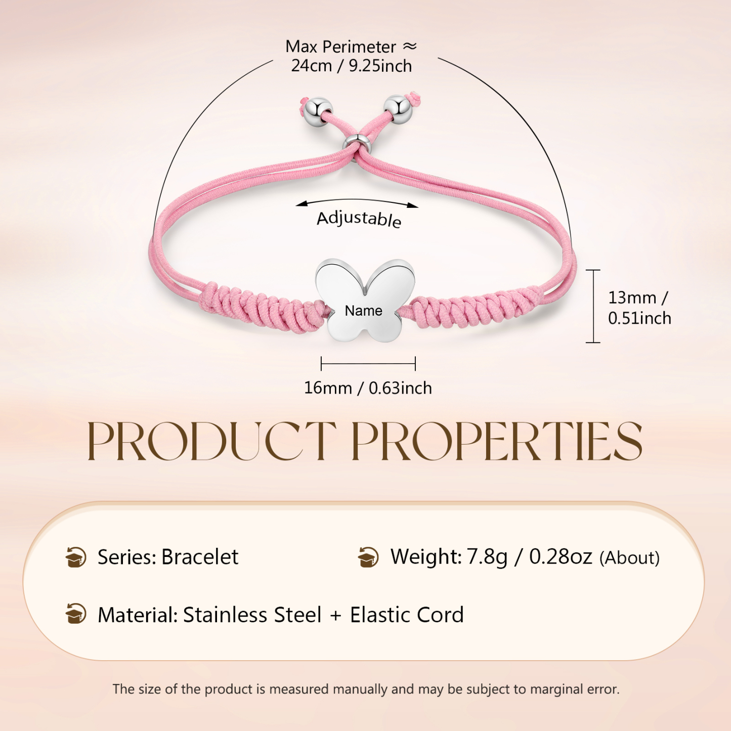 Personalized Name Woven Stainless Steel Butterfly Bracelet, A Back-To-School Gift For My Daughter