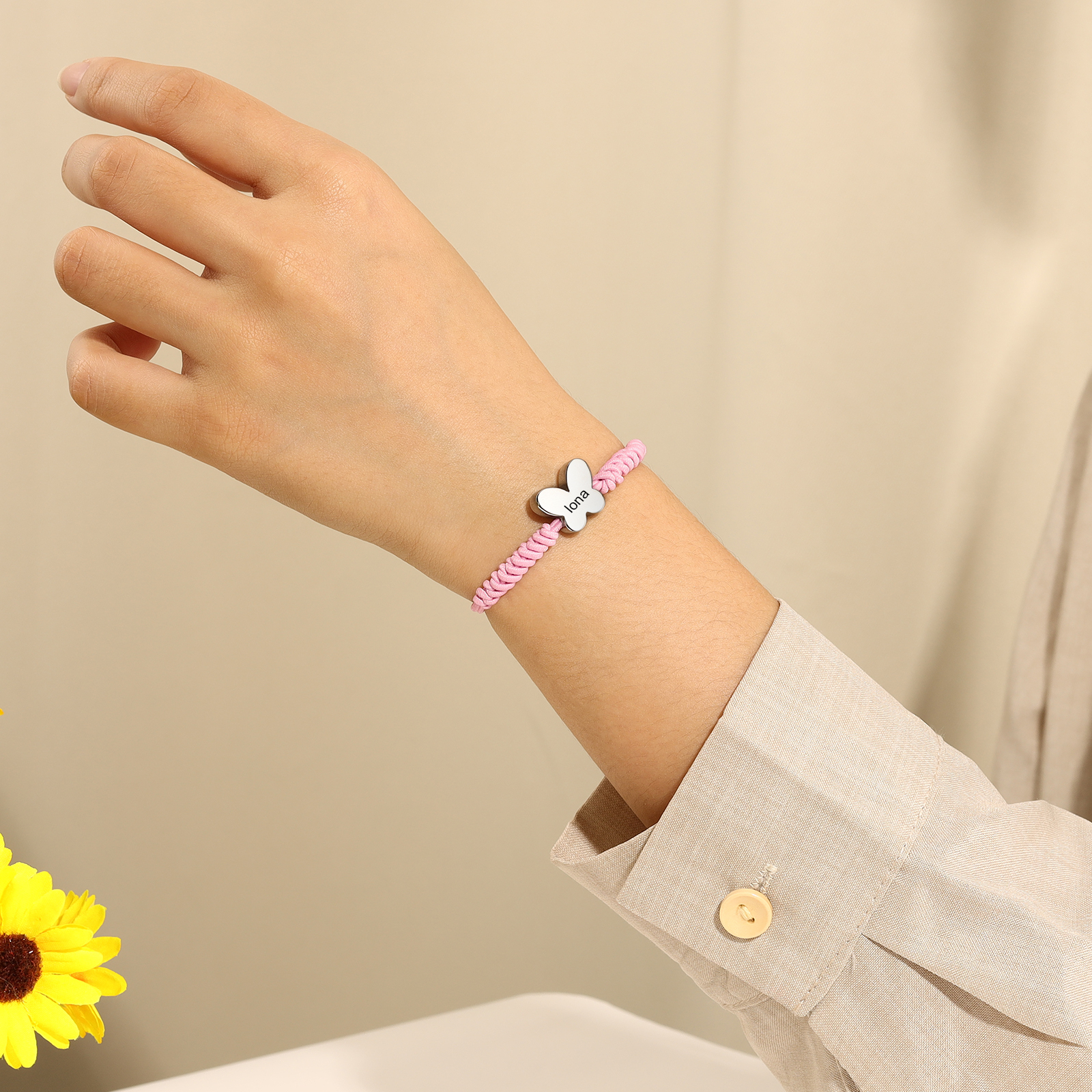 Personalized Name Woven Stainless Steel Butterfly Bracelet, A Back-To-School Gift For My Daughter