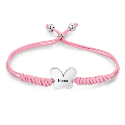 Personalized Name Woven Stainless Steel Butterfly Bracelet, A Back-To-School Gift For My Daughter