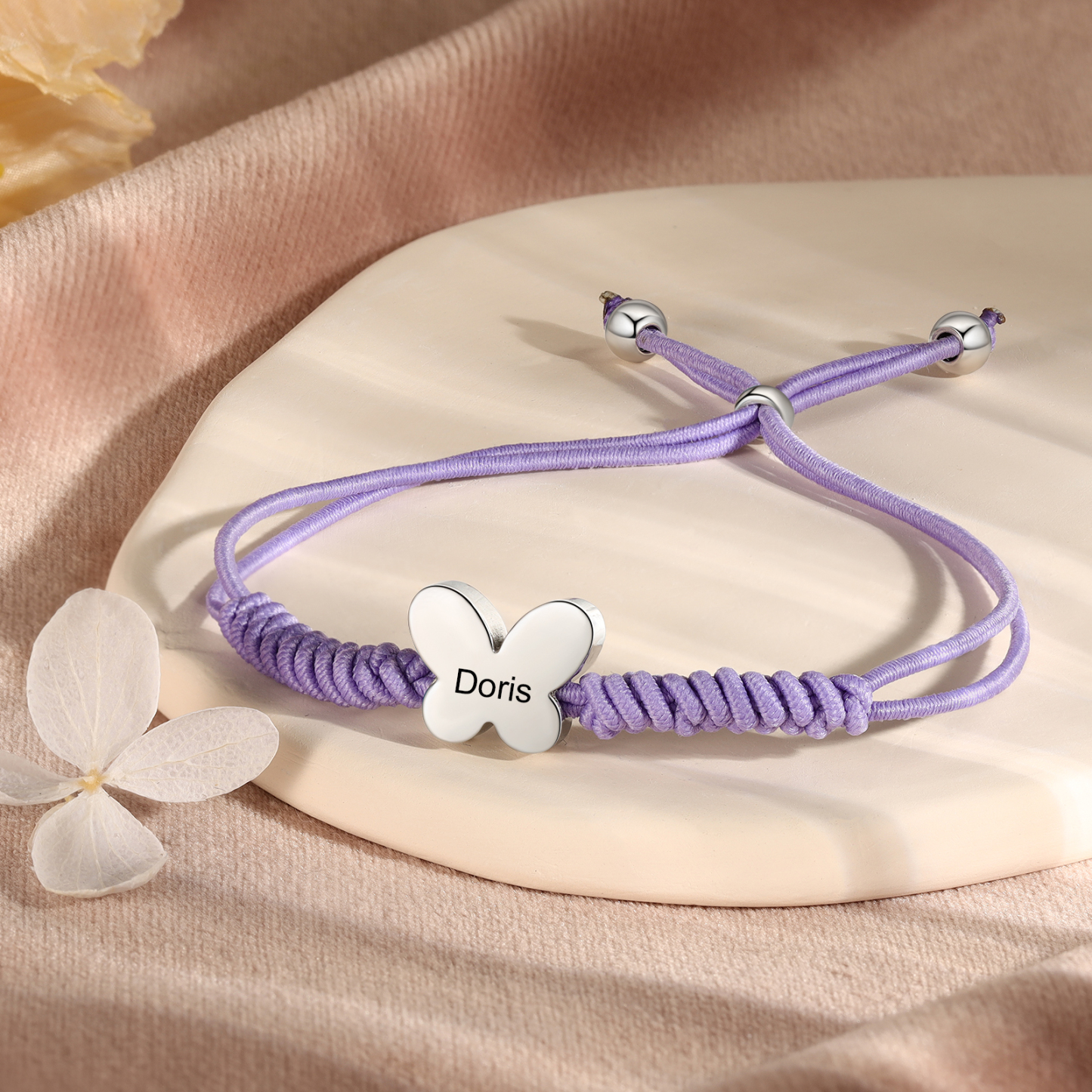 Personalized Name Woven Stainless Steel Butterfly Bracelet, A Back-To-School Gift For My Daughter