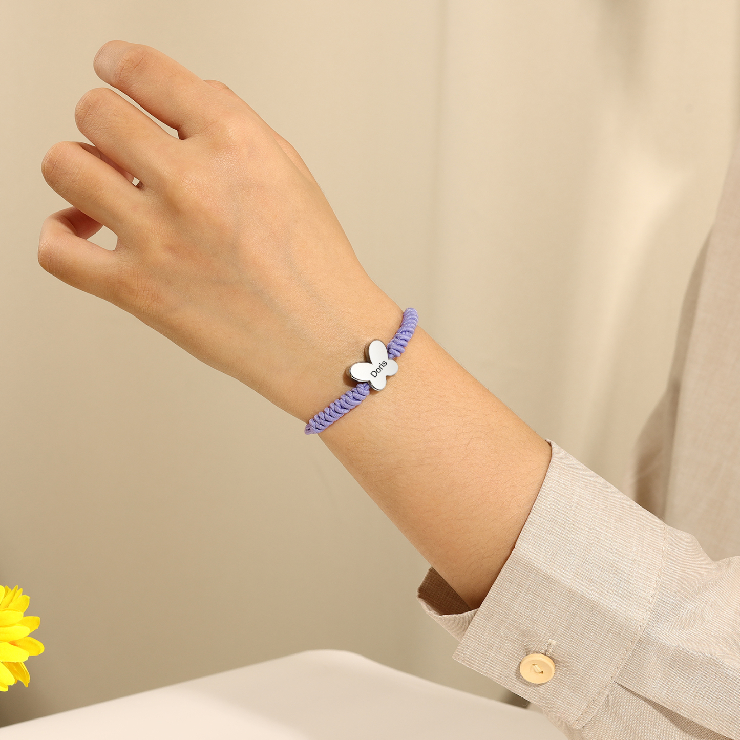Personalized Name Woven Stainless Steel Butterfly Bracelet, A Back-To-School Gift For My Daughter