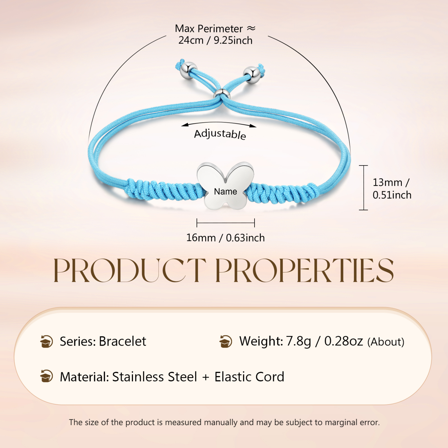 Personalized Name Woven Stainless Steel Butterfly Bracelet, A Back-To-School Gift For My Daughter