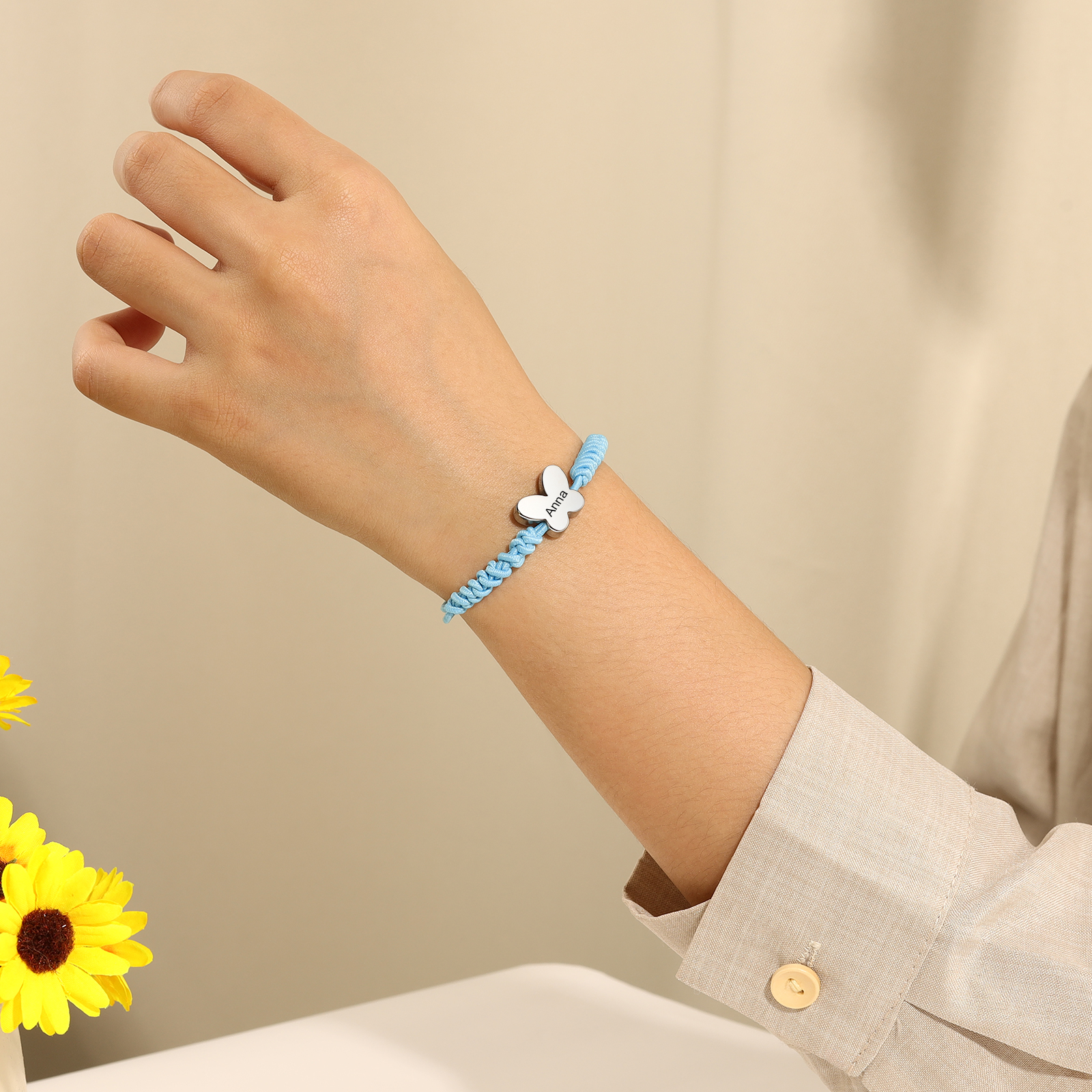 Personalized Name Woven Stainless Steel Butterfly Bracelet, A Back-To-School Gift For My Daughter