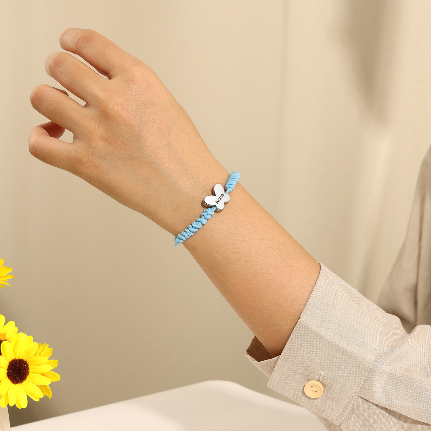 Personalized Name Woven Stainless Steel Butterfly Bracelet, A Back-To-School Gift For My Daughter