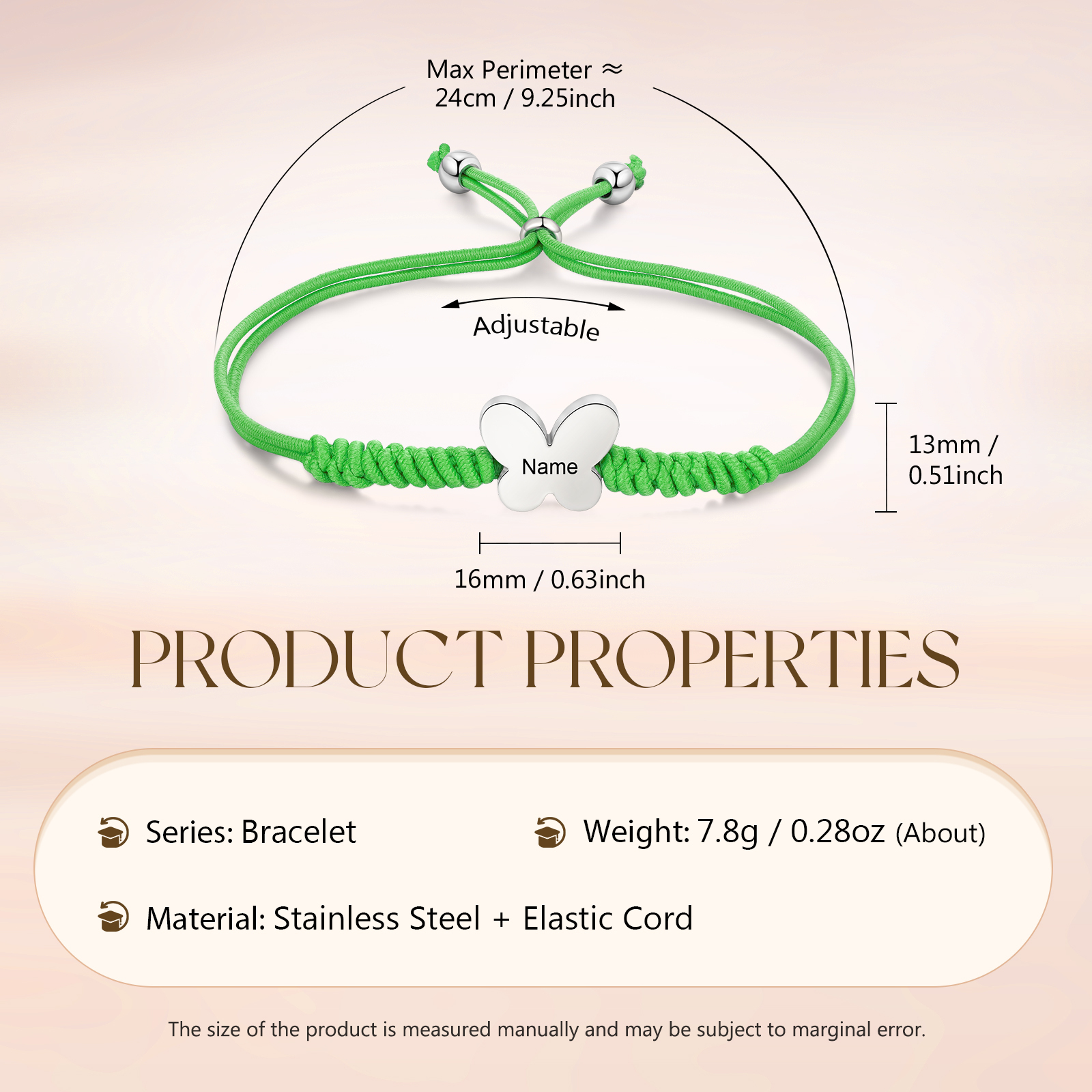 Personalized Name Woven Stainless Steel Butterfly Bracelet, A Back-To-School Gift For My Daughter