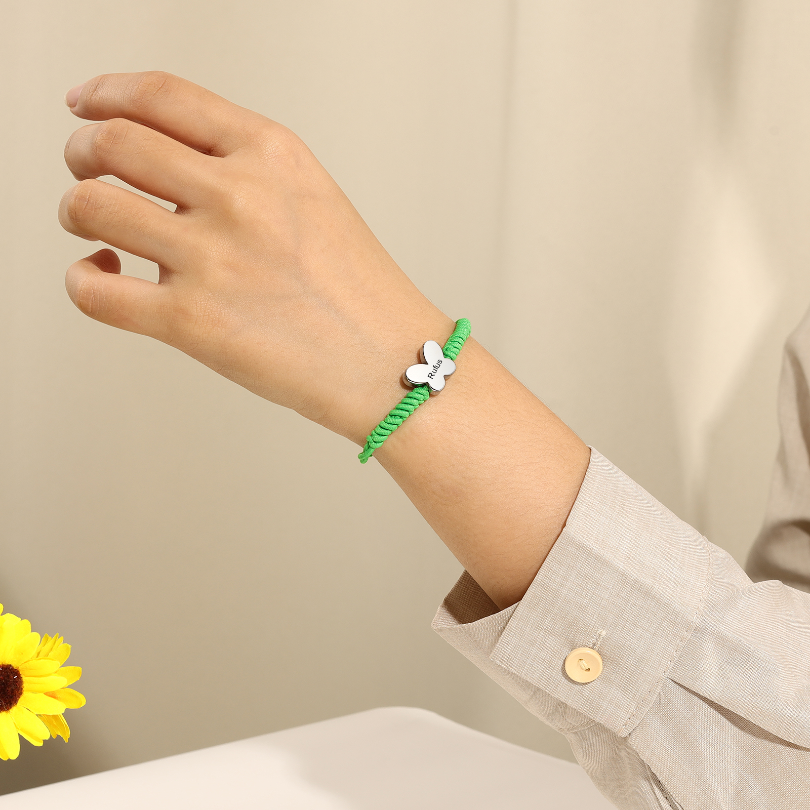 Personalized Name Woven Stainless Steel Butterfly Bracelet, A Back-To-School Gift For My Daughter