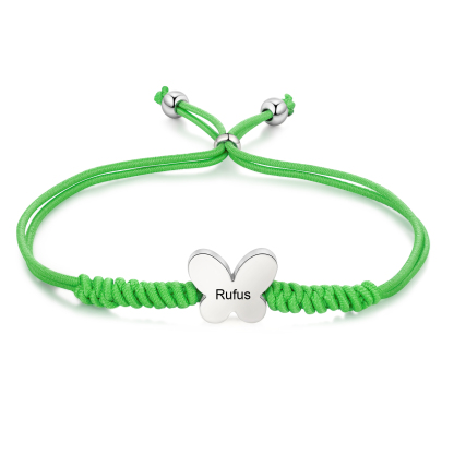 Personalized Name Woven Stainless Steel Butterfly Bracelet, A Back-To-School Gift For My Daughter
