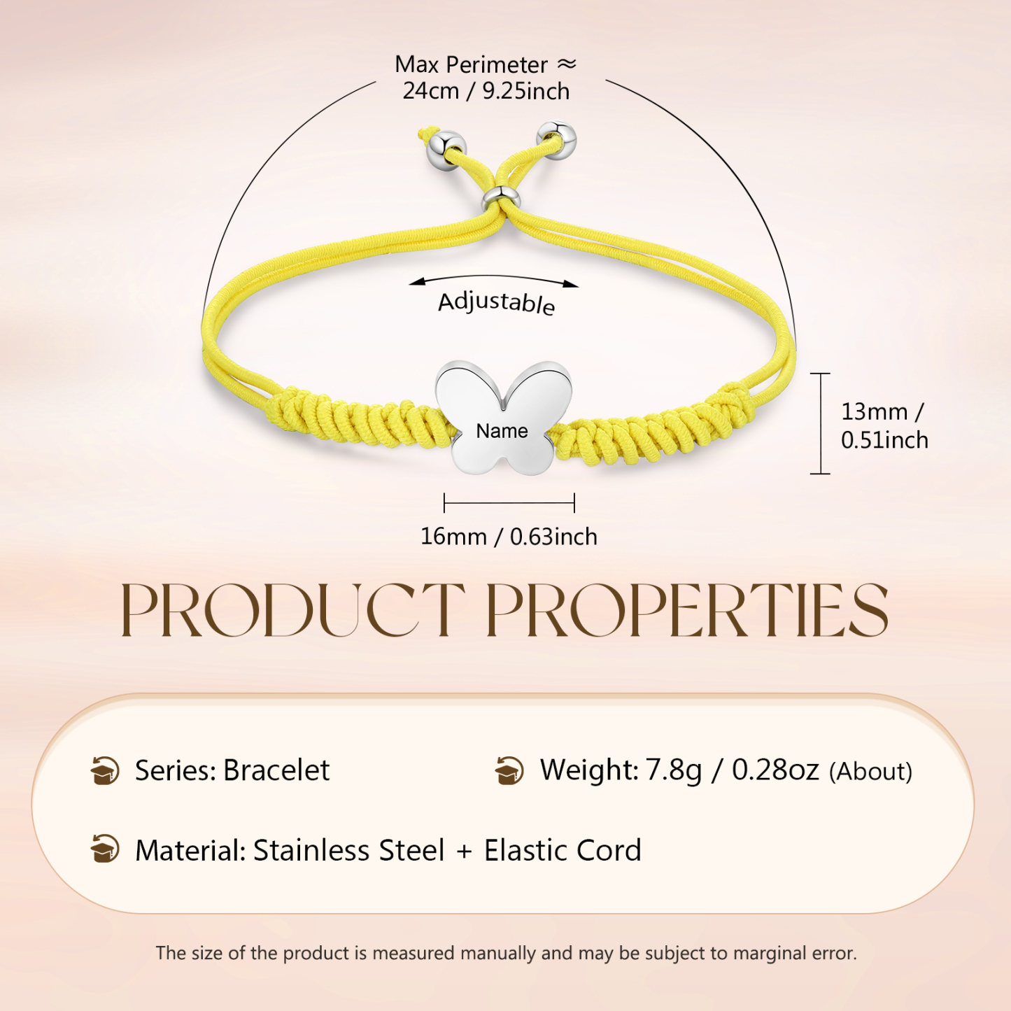 Personalized Name Woven Stainless Steel Butterfly Bracelet, A Back-To-School Gift For My Daughter