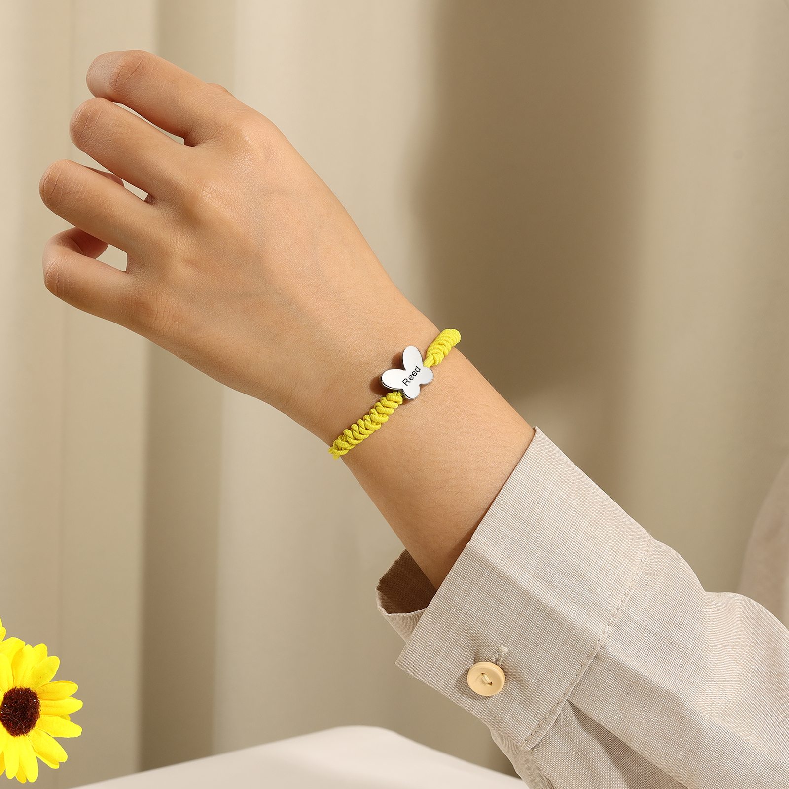 Personalized Name Woven Stainless Steel Butterfly Bracelet, A Back-To-School Gift For My Daughter