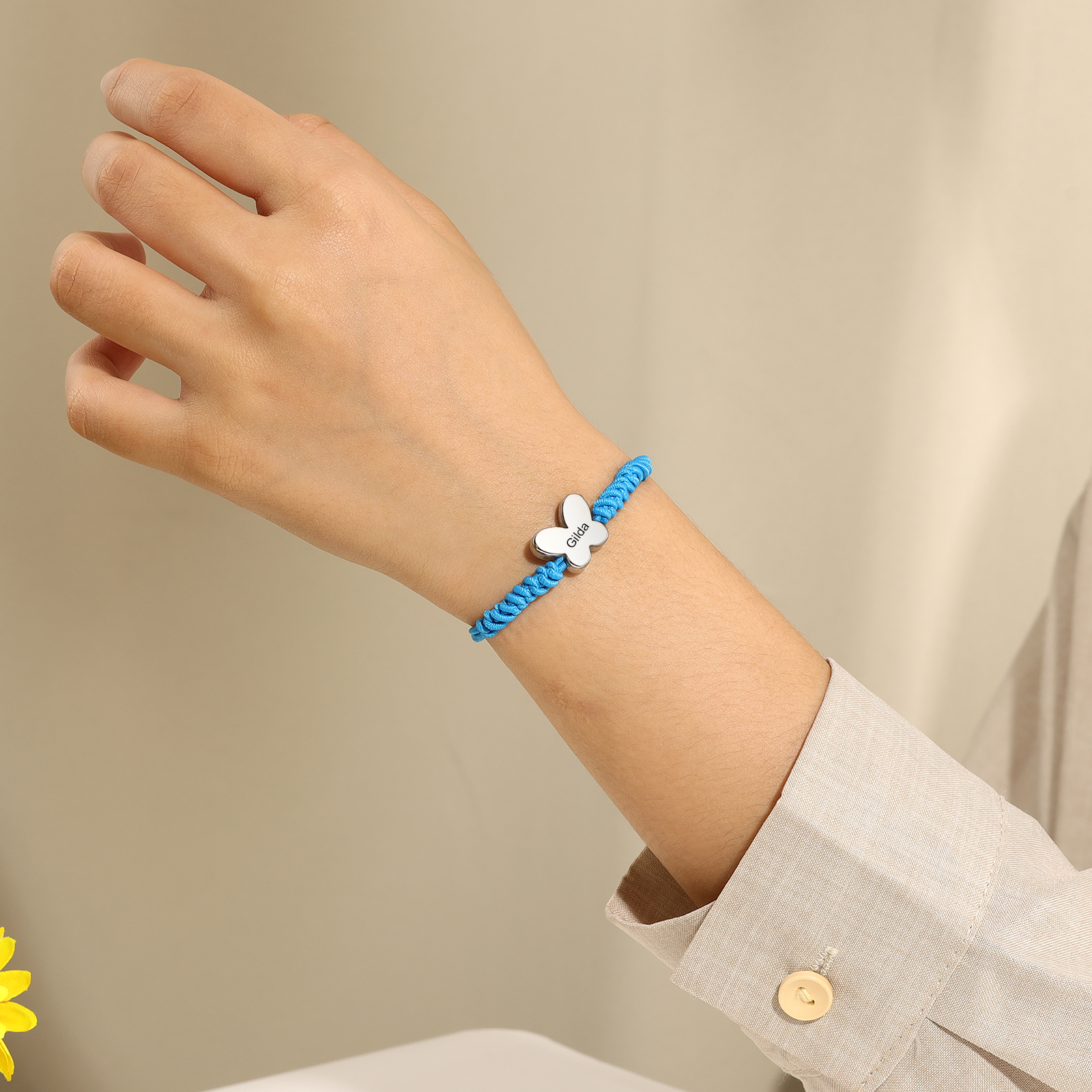 Personalized Name Woven Stainless Steel Butterfly Bracelet, A Back-To-School Gift For My Daughter